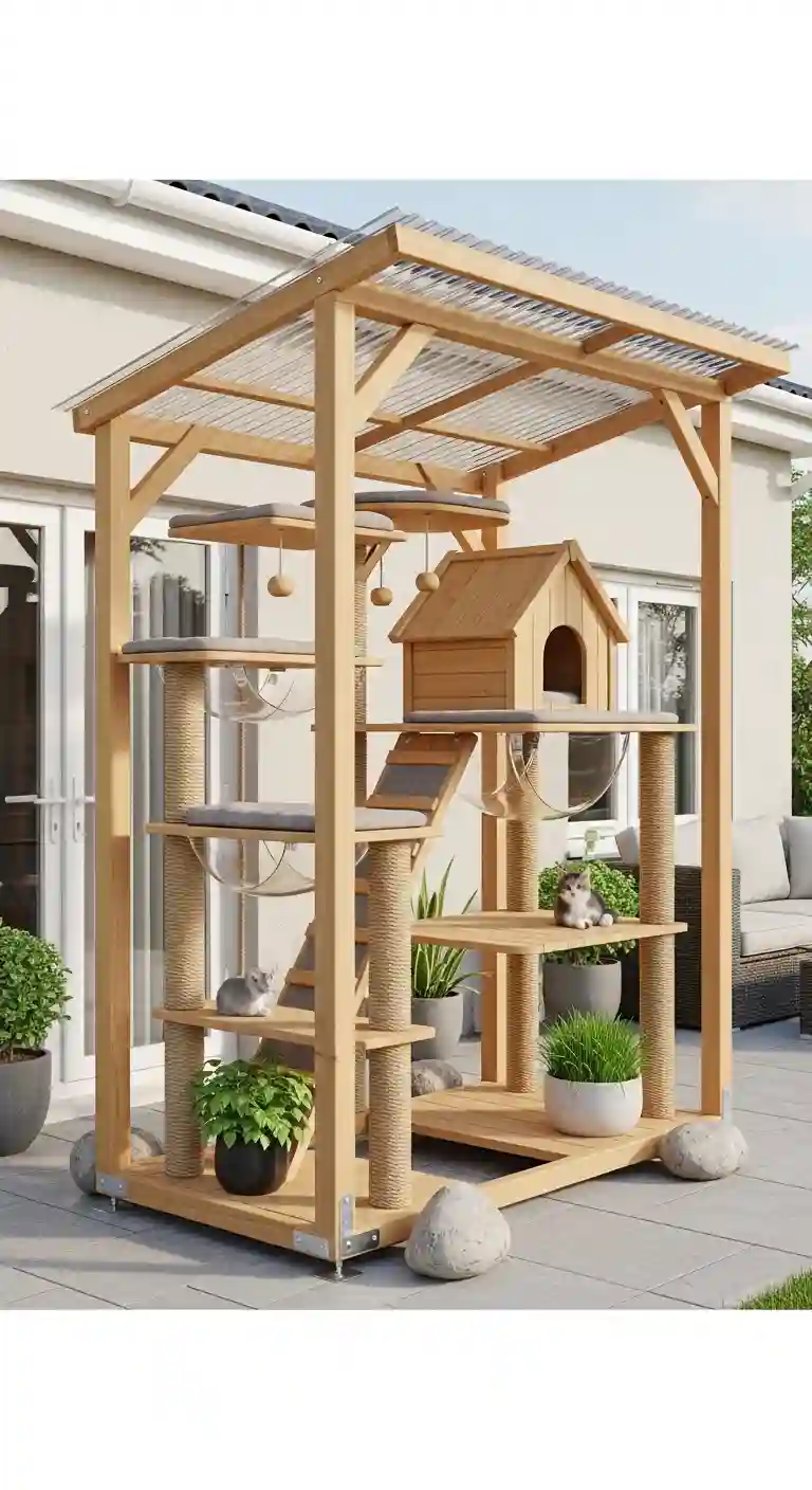 9 Outdoor Cat Playground Ideas That Protect Cats from Danger